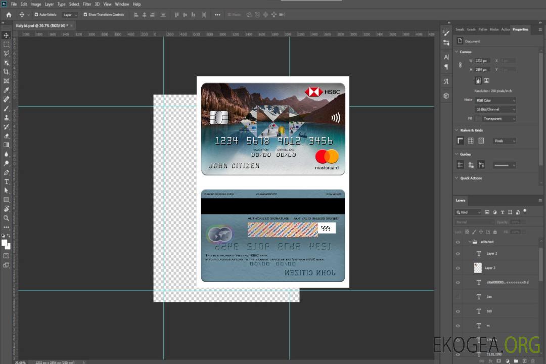 Mastercard de la banque HSBC du Vietnam template Mastercard de la banque HSBC du Vietnam template